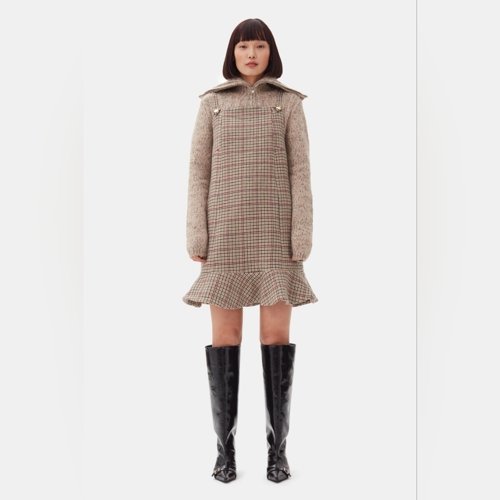 GANNI Check Mini Dress
